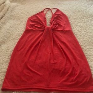 Coral adjustable spaghetti strap tank top😍